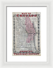 Load image into Gallery viewer, Old Chicago Fire Map  - Framed Print