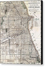 Load image into Gallery viewer, Old Map Of Chicago 1886 - Canvas Print