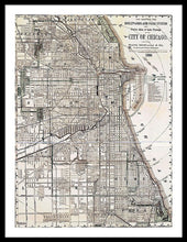 Load image into Gallery viewer, Old Map Of Chicago 1886 - Framed Print