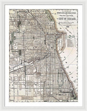 Load image into Gallery viewer, Old Map Of Chicago 1886 - Framed Print