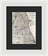 Load image into Gallery viewer, Old Map Of Chicago 1886 - Framed Print