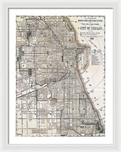 Load image into Gallery viewer, Old Map Of Chicago 1886 - Framed Print