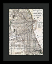 Load image into Gallery viewer, Old Map Of Chicago 1886 - Framed Print