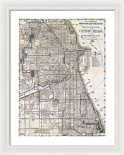 Load image into Gallery viewer, Old Map Of Chicago 1886 - Framed Print