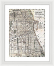 Load image into Gallery viewer, Old Map Of Chicago 1886 - Framed Print