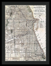 Load image into Gallery viewer, Old Map Of Chicago 1886 - Framed Print