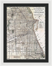 Load image into Gallery viewer, Old Map Of Chicago 1886 - Framed Print