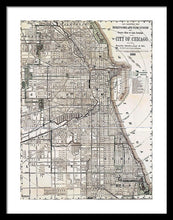 Load image into Gallery viewer, Old Map Of Chicago 1886 - Framed Print