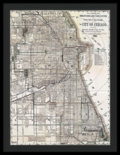 Load image into Gallery viewer, Old Map Of Chicago 1886 - Framed Print