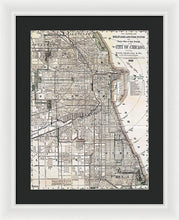 Load image into Gallery viewer, Old Map Of Chicago 1886 - Framed Print