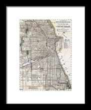 Load image into Gallery viewer, Old Map Of Chicago 1886 - Framed Print