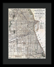 Load image into Gallery viewer, Old Map Of Chicago 1886 - Framed Print