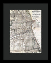 Load image into Gallery viewer, Old Map Of Chicago 1886 - Framed Print