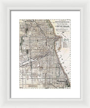 Load image into Gallery viewer, Old Map Of Chicago 1886 - Framed Print