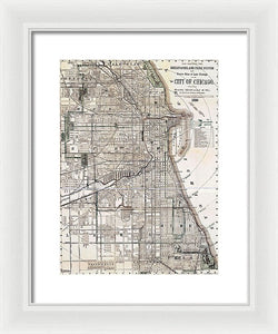 Old Map Of Chicago 1886 - Framed Print