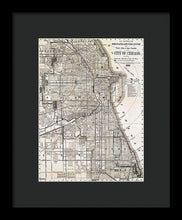 Load image into Gallery viewer, Old Map Of Chicago 1886 - Framed Print