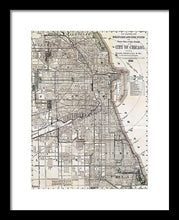 Load image into Gallery viewer, Old Map Of Chicago 1886 - Framed Print