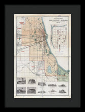 Load image into Gallery viewer, Old Guide Map Of Chicago 1889 - Framed Print