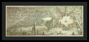 Old Map 1910 Rome Birds Eye View - Framed Print