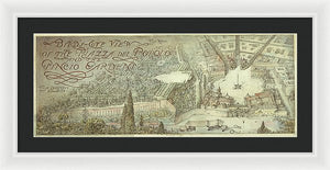 Old Map 1910 Rome Birds Eye View - Framed Print