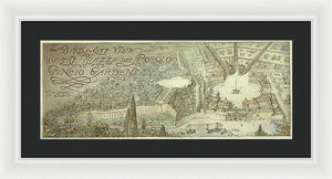 Old Map 1910 Rome Birds Eye View - Framed Print