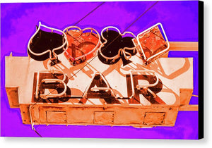 Vintage Bar Sign - Purple - Canvas Print