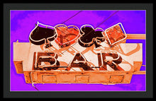Load image into Gallery viewer, Vintage Bar Sign - Purple - Framed Print