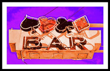 Load image into Gallery viewer, Vintage Bar Sign - Purple - Framed Print