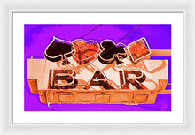 Load image into Gallery viewer, Vintage Bar Sign - Purple - Framed Print