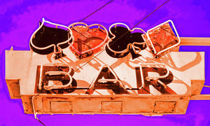 Vintage Bar Sign - Purple - Art Print