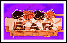 Load image into Gallery viewer, Vintage Bar Sign - Purple - Framed Print