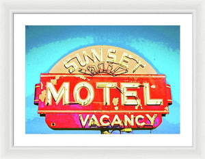 Vintage Motel Sign - Framed Print