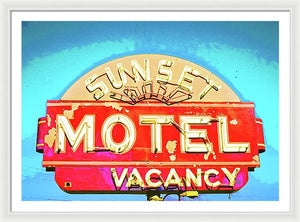 Vintage Motel Sign - Framed Print