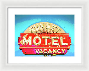 Vintage Motel Sign - Framed Print