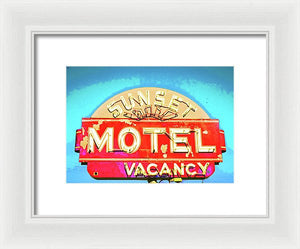 Vintage Motel Sign - Framed Print