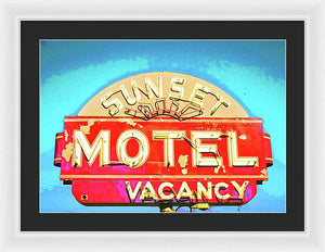 Vintage Motel Sign - Framed Print