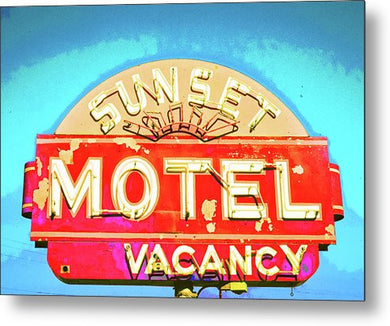 Vintage Motel Sign - Metal Print