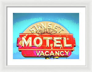 Vintage Motel Sign - Framed Print