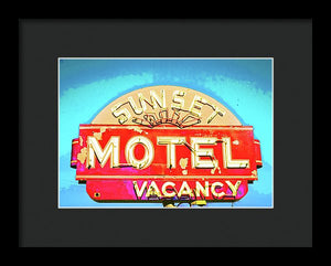 Vintage Motel Sign - Framed Print