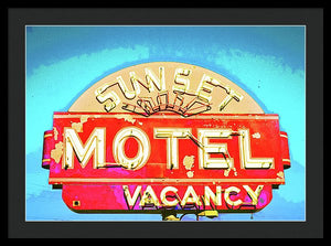 Vintage Motel Sign - Framed Print