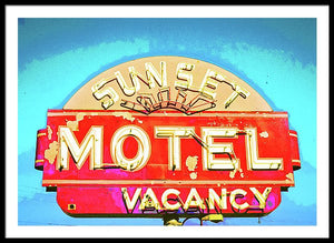 Vintage Motel Sign - Framed Print