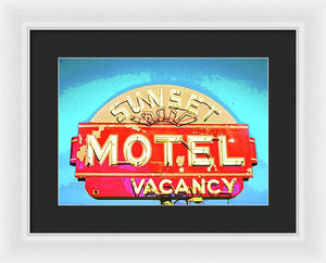 Vintage Motel Sign - Framed Print