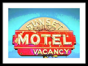 Vintage Motel Sign - Framed Print