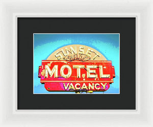 Vintage Motel Sign - Framed Print