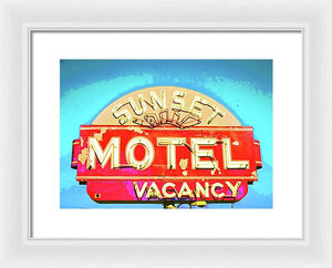 Vintage Motel Sign - Framed Print