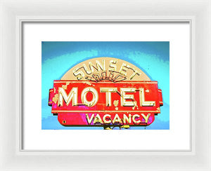 Vintage Motel Sign - Framed Print