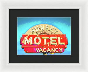 Vintage Motel Sign - Framed Print