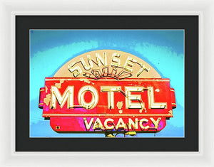 Vintage Motel Sign - Framed Print