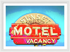 Vintage Motel Sign - Framed Print