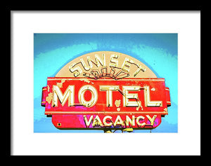 Vintage Motel Sign - Framed Print